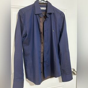 Etro Navy and Brown Casual Button-Down Shirt